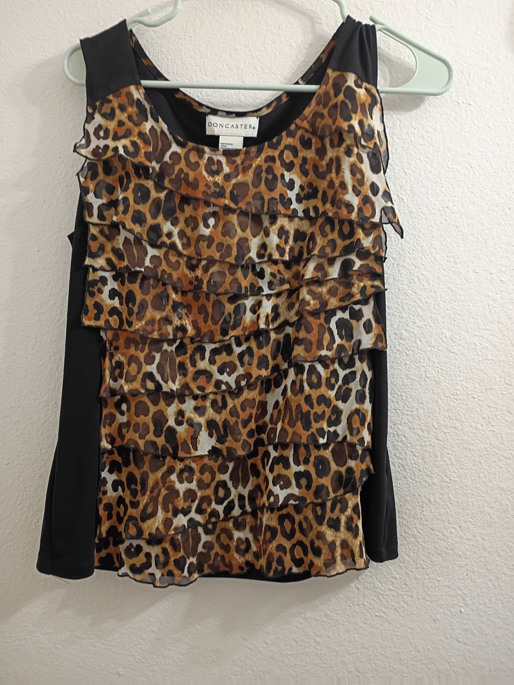 Ruffle Blouse With leopard print